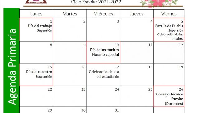 Centro Educativo Miguel Lara Vasallo Agenda Primaria Mayo 2023