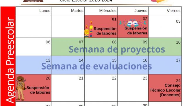 Centro Educativo Miguel Lara Vasallo Agenda Noviembre 2023 Preescolar